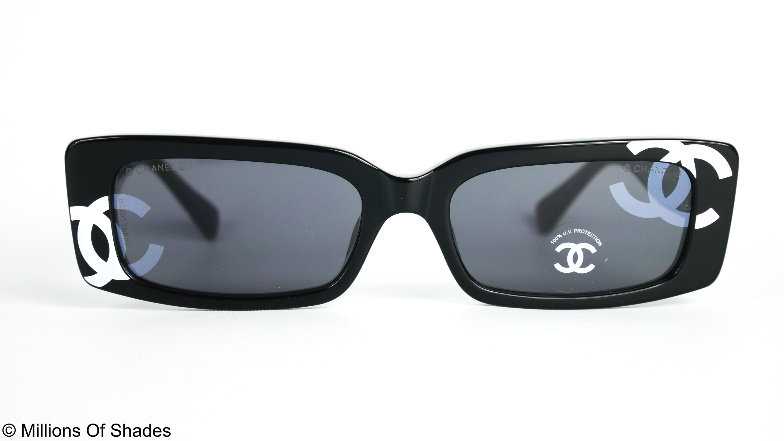 Rectangle Sunglasses A71473-Black White