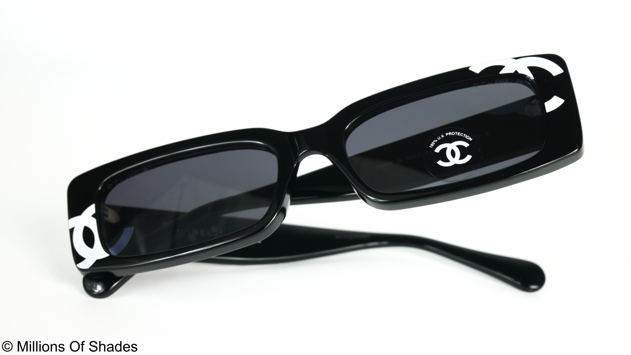 Rectangle Sunglasses A71473-Black White - Image 4