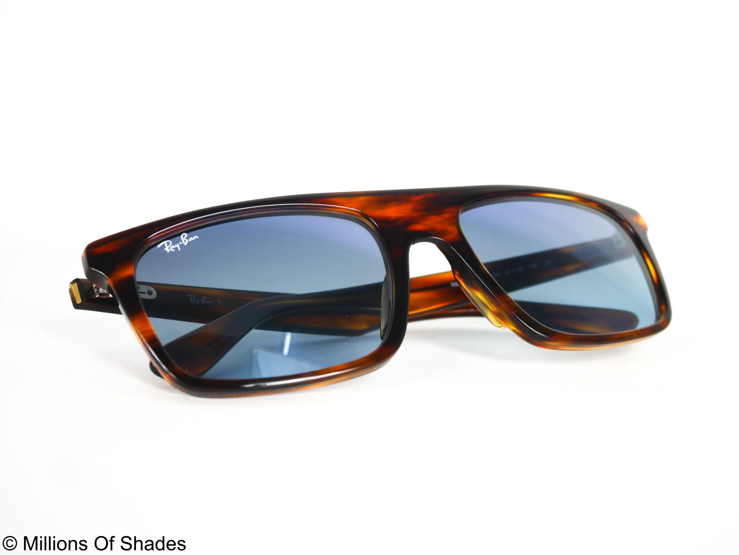 RB2222F Striped Havana Blue Gradient Grey - Image 4