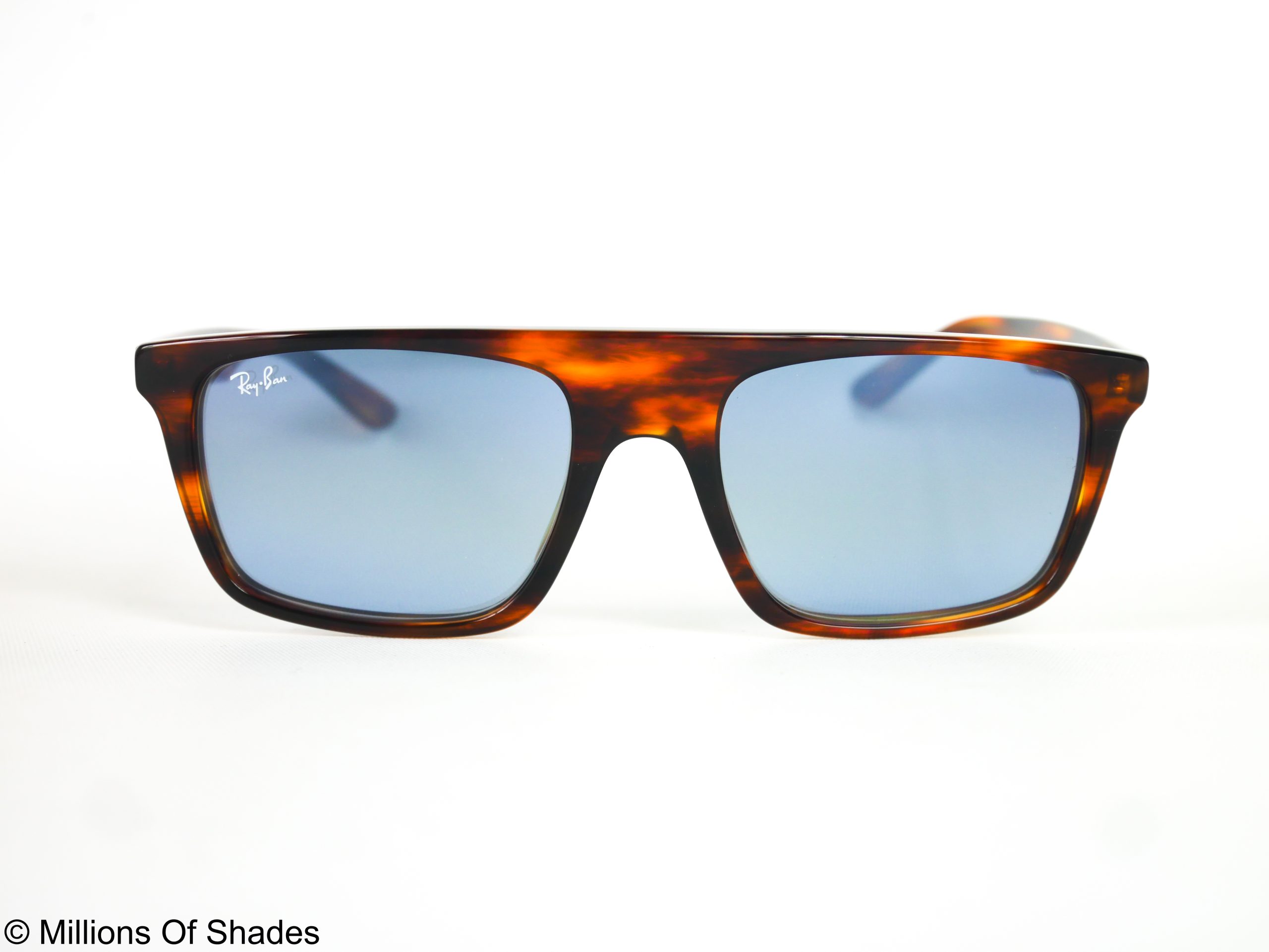 RB2222F Striped Havana Blue Gradient Grey